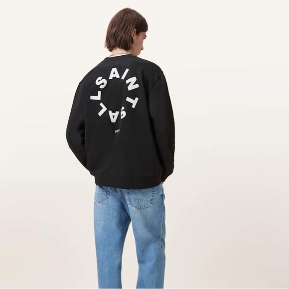 AllSaints Tierra Oversized Crewneck Black Size Small - Picture 2 of 9